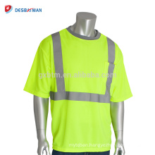 2018 Hi-Vis Lemon Security T Shirt Best Neon Yellow 100% Polyester Mesh Short Sleeve Cool Reflective Tees With 1 Chest Pocket